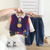 【新品抢先看！春款套装！】男童套装 春装2025新款 洋气婴儿童 春季帅气毛衣马甲三件套 宝宝潮衣-QQ 商品缩略图1
