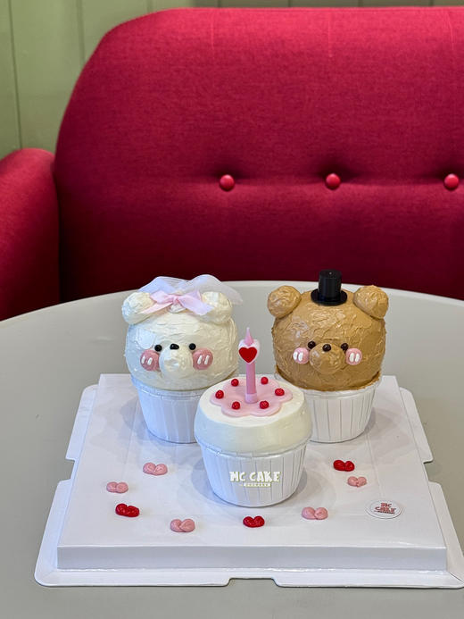 情人节限定|小熊纸杯蛋糕（含蜡烛） 商品图1