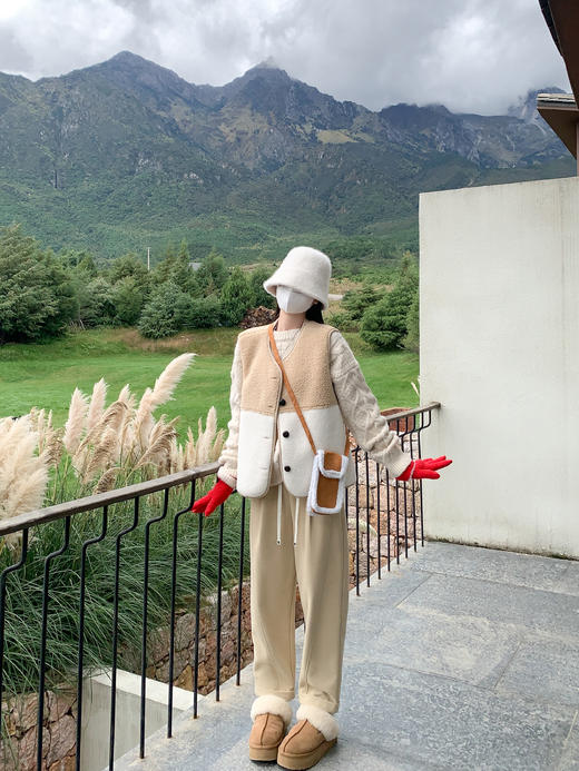 【189元任选2件】最后一波现货！ 拼色羊羔毛马甲 商品图6