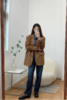 🌟【悉尼往事】 早春韩系复古麂皮棕色西装外套8838： ✅经典廓型西装再现💕，去繁为简＆重塑比例，💰强调舒适度与时髦度兼具，上身挺阔显气质，🌸干练百搭。  商品缩略图1