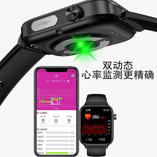 【时刻掌握她的健康】佐德博兹ZN0131-ET470血糖血压心率体温健康检测智能手表（两款可选）ds（lg） 商品图3