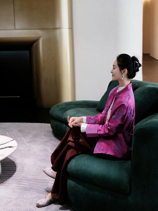 盛唐婧 |桑蚕丝火凤凰紫外套 商品图5