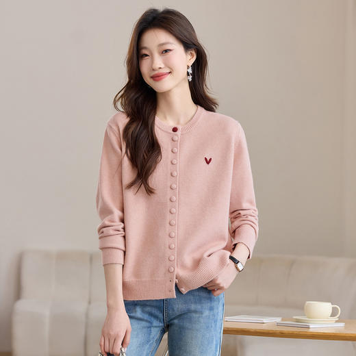 CC-22-2507春季新款洋气减龄拼色百搭设计感毛衣开衫女小个子针织衫外套 商品图0