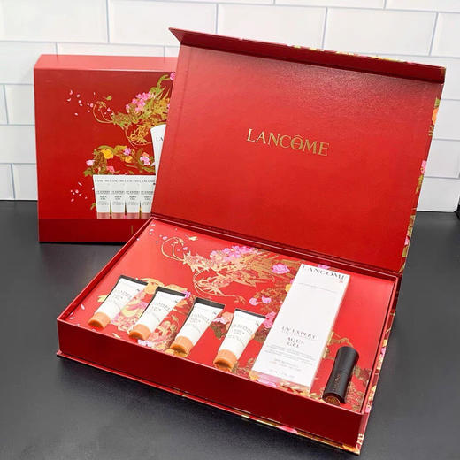 【海关保税直发】兰蔻小白管防晒龙年套盒1小白管正装50ml+小样10ml*4+菁纯丝绒唇膏505#1.6g-会员5折 商品图0