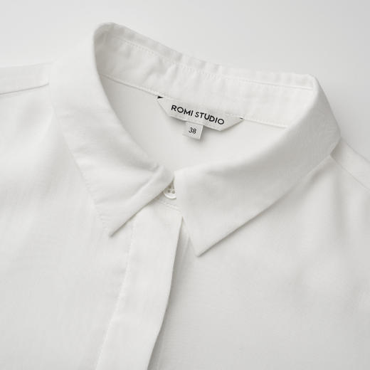 ROMI STUDIO“意式奢享”轻酵洗薄柔暗门襟长袖衬衣24SST472 商品图1