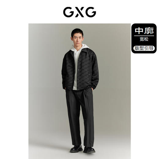 GXG男装 城市回溯满身提花光泽柔软翻领夹克外套  
 秋季热卖 商品图1