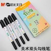 【开学必备！12支/盒】晨光29501特黑双头描绘笔  食品级勾线笔 小学生美术描边笔记号笔文具 商品缩略图0