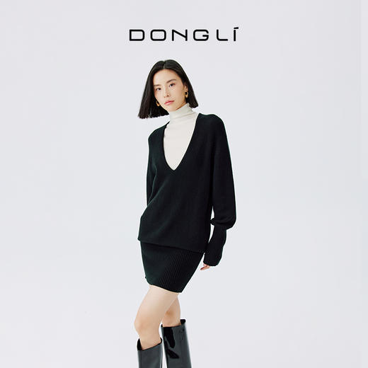 东黎 • 春季女士V领长袖连衣裙 4A39 商品图1