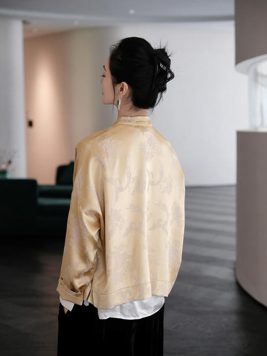 盛唐婧 |凤戏牡丹流苏铜扣外套 商品图4