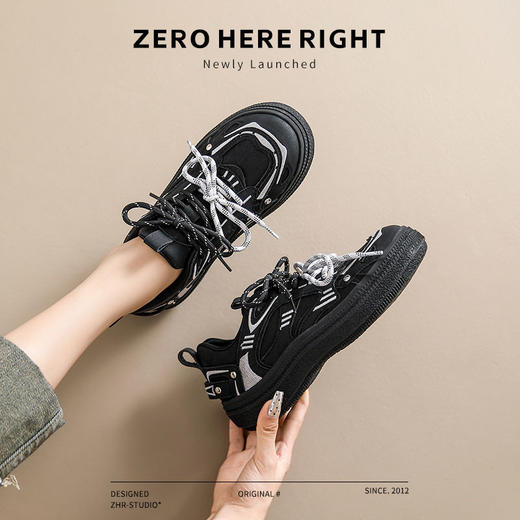 ZHR则则复古德训鞋女2024秋季时尚百搭运动休闲鞋潮流拼色板鞋女 商品图9