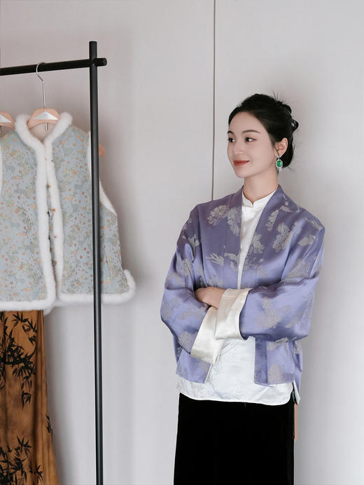 盛唐婧 |双面穿凤戏牡丹真丝外套 商品图3