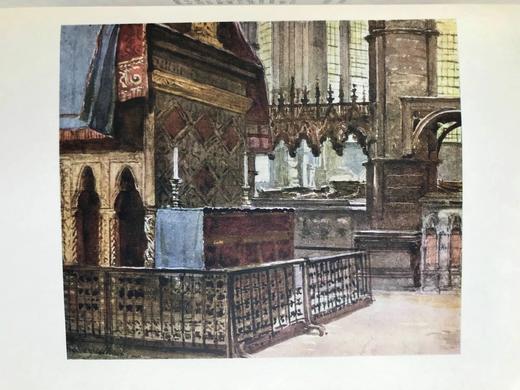 1906年 威斯敏斯特教堂 21幅彩色插图 漆布精装大32开 商品图14