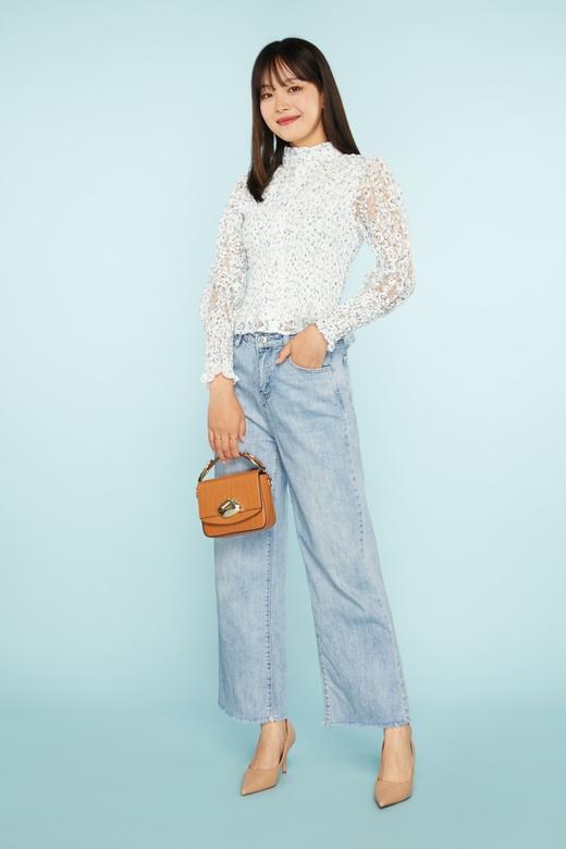 amadella 蕾丝印花修身上衣 11395 商品图1