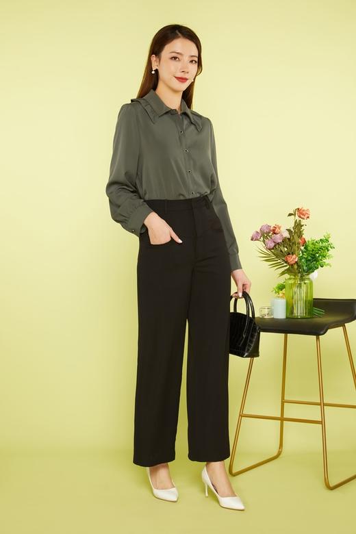 Le Malene 可拆卸荷叶领绑带衬衣 11369 商品图1