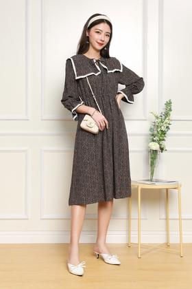 amadella 披肩领收腰碎花连衣裙 10887