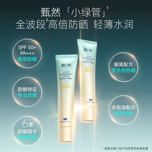 【防晒乳】甄然轻透倍护防晒乳40ml/支（买一送一） 商品图0