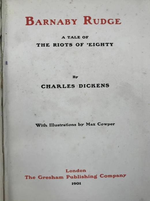 1901年 狄更斯《巴纳比·拉奇》 8幅插图 漆布精装大32开 商品图3