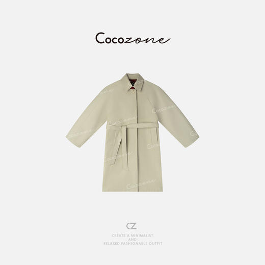 COCO ZONE 100棉春季高级感单排扣长款外套ACD1A0060 商品图0