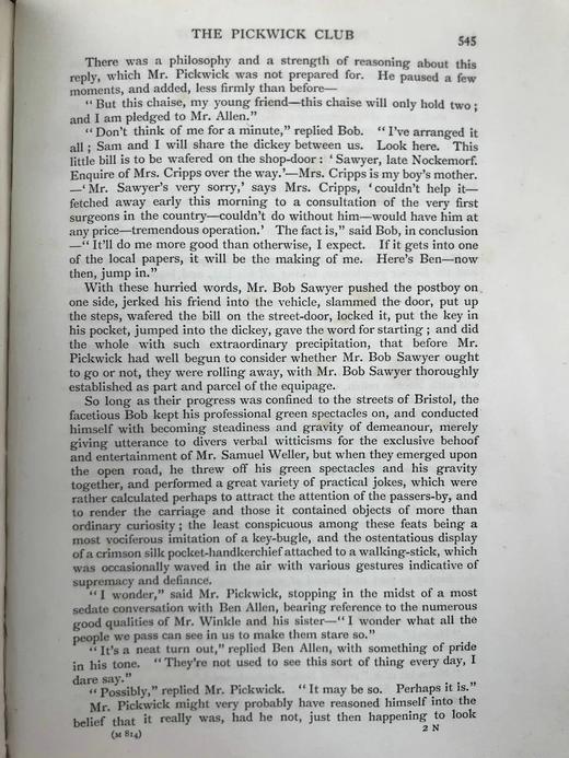 1902年 狄更斯《匹克威客俱乐部》 8幅插图 漆布精装大32开 商品图12