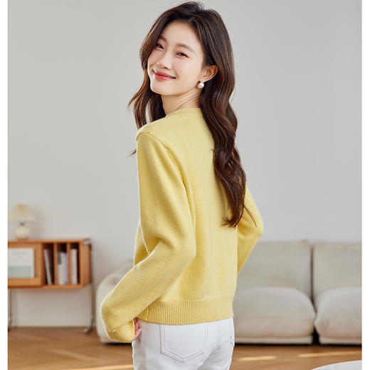 CC-27-2504春新款女装时尚立体花朵针织开衫毛衣外套小香风漂亮上衣女 商品图3