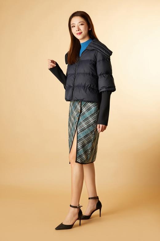 ANSUABEL 高开衩时尚格纹半裙 11378 商品图1