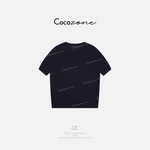 COCO ZONE 100绵羊毛早春纯色休闲短袖针织衫CD1A0175 商品图1
