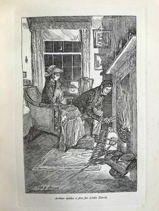 1902年 狄更斯《小多丽特》 8幅插图 漆布精装大32开 商品图7