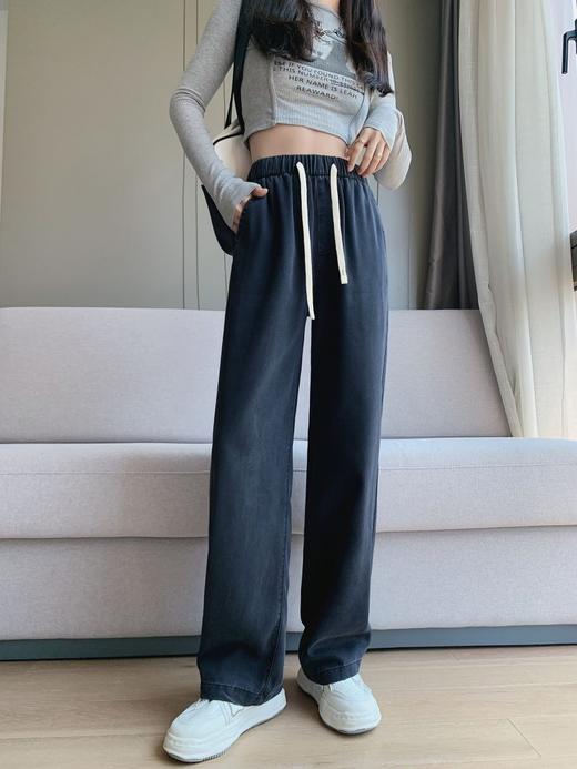 丁摩 【牛仔阔腿裤】春天新女装天丝牛仔直筒阔腿长牛仔阔腿休闲裤子5ZF- C166 商品图5