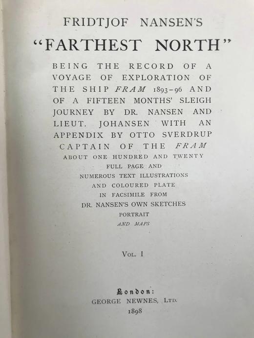 1898年 弗里乔夫·南森《极北之旅》（全2卷） 约百幅插图 漆布精装18开 商品图3