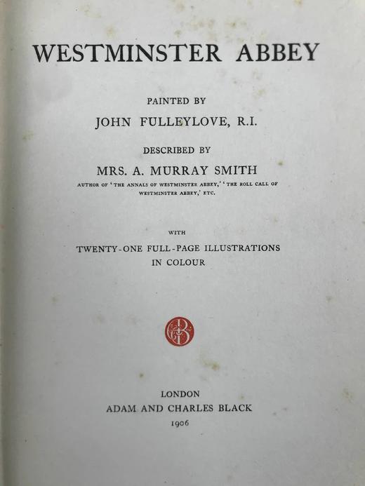 1906年 威斯敏斯特教堂 21幅彩色插图 漆布精装大32开 商品图3