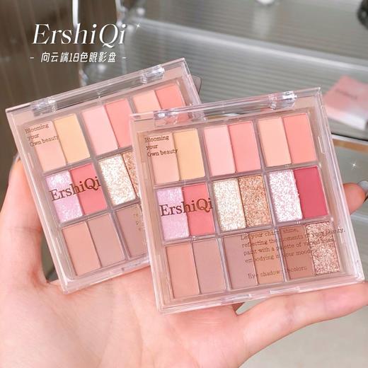ErshiQi向云端18色眼影 哑光珠光细闪持妆修容综合盘跨境彩妆美妆 商品图0