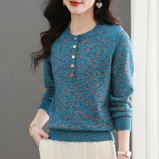 CC-103-5505初春装新款洋气花纱打底衫女士宽松遮肉针织显瘦上衣 商品图0