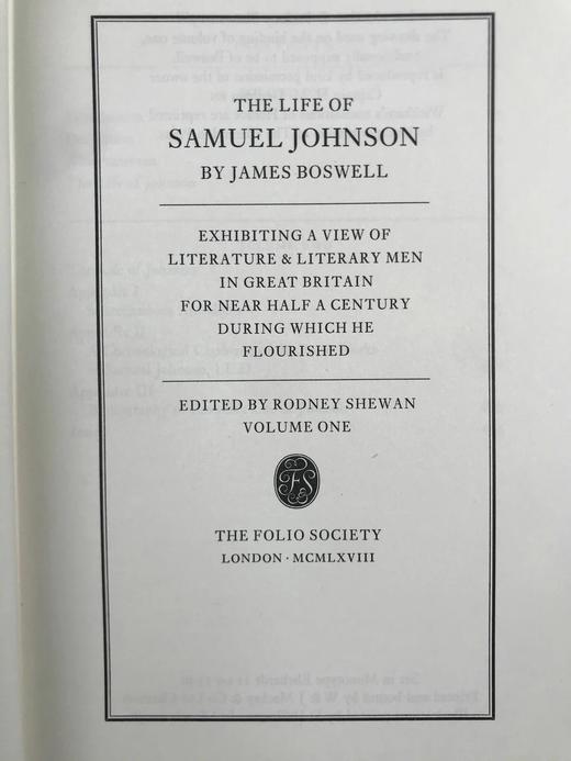 鲍斯威尔《塞缪尔·约翰逊传》（全2卷）（1968） 数十幅插图 精装16开带书匣 商品图2