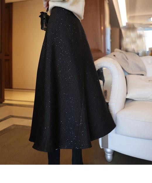 雀说 毛呢半身裙女春秋配毛衣高级感包臀裙新款洋气温柔系穿搭复古裙子5ZF-2025 商品图0