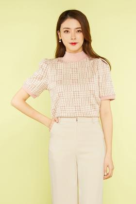 amadella 休闲针织千鸟格纹上衣 11391