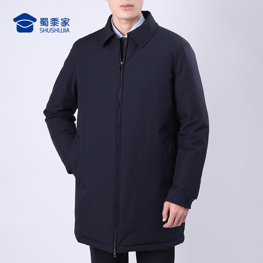 【中长款翻领羽绒服外套】防风保暖羽绒外套 中长款白鸭绒通勤棉服 商品图5