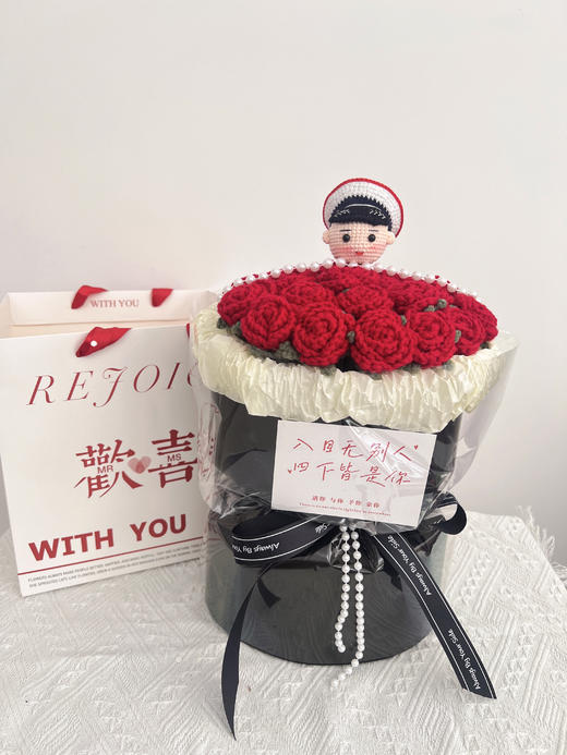 【DIY纯手工钩织25朵小玫瑰花束】纯手工钩织情人节送礼小香风花束（手工产品不支持退换）LQQ 商品图6
