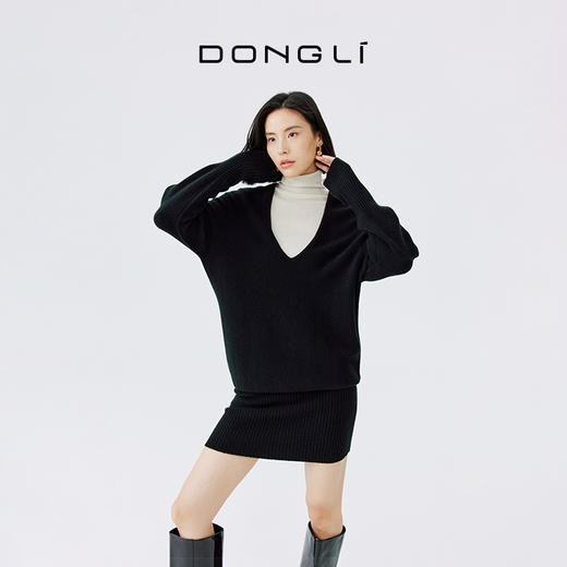 东黎 • 春季女士V领长袖连衣裙 4A39 商品图3