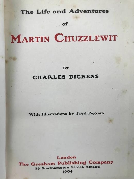 1904年 狄更斯《马丁·瞿述伟》 8幅插图 漆布精装大32开 商品图4