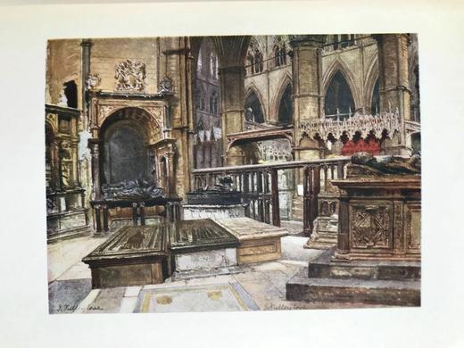 1906年 威斯敏斯特教堂 21幅彩色插图 漆布精装大32开 商品图13
