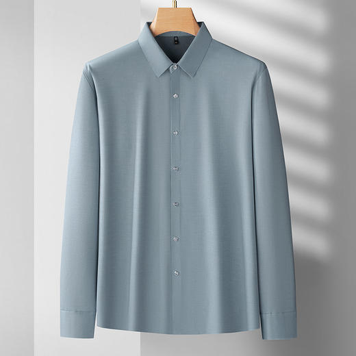 【新款DDS】大依优型大码长袖衬衫翻领男装加肥加大体恤大号上衣胖子休闲商务男士 商品图7