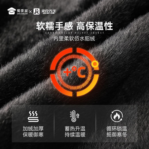 【翻领加绒夹克】防泼水行政夹克外套通勤保暖上衣JZ401 商品图7
