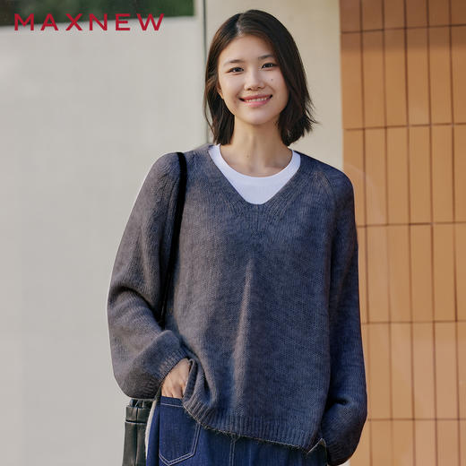 【毛衫】廓形V领毛衫 1P1222503 商品图0