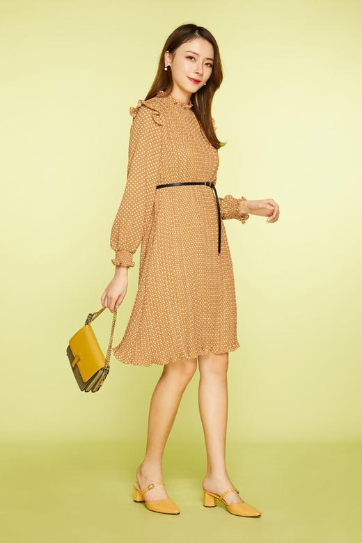 Le Malene 波点压褶腰带连衣裙（不含腰带） 11392 商品图1