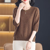 CC-13-2823洋气圆领半袖针织衫女士2025春秋新款遮肚子七分中袖上衣 商品缩略图1