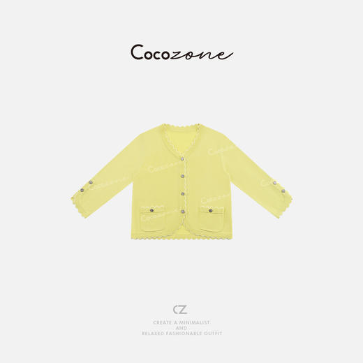 COCO ZONE 莱赛尔绵羊毛混纺波浪花边针织开衫CD1A0067 商品图0