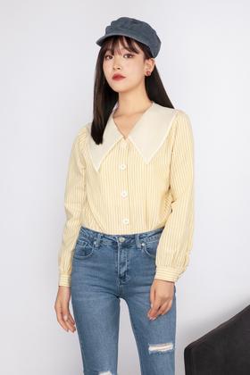 amadella 条纹撞色领衬衣 11354