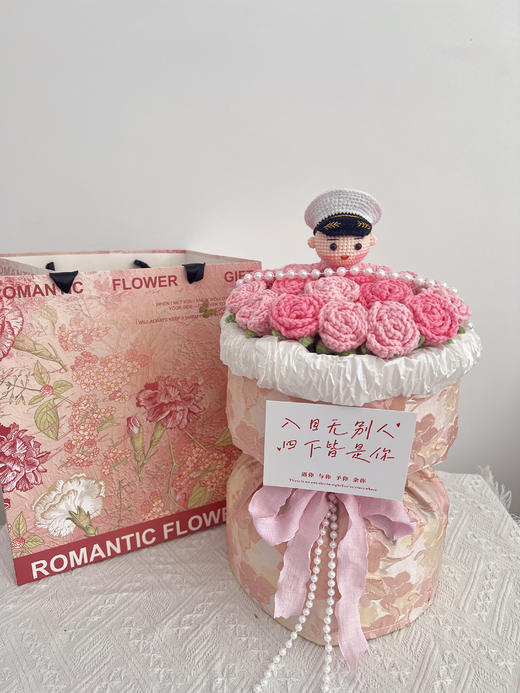 【DIY纯手工钩织25朵小玫瑰花束】纯手工钩织情人节送礼小香风花束（手工产品不支持退换）LQQ 商品图10