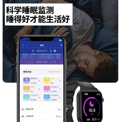 【时刻掌握她的健康】佐德博兹ZN0131-ET470血糖血压心率体温健康检测智能手表（两款可选）ds（lg） 商品图8