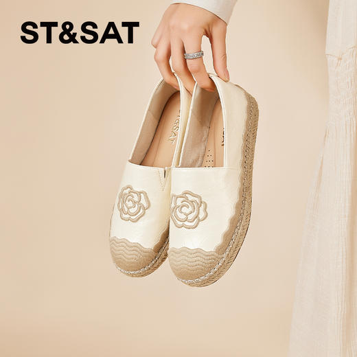 星期六小香风刺绣山茶花休闲渔夫鞋SSD1112E33 商品图4